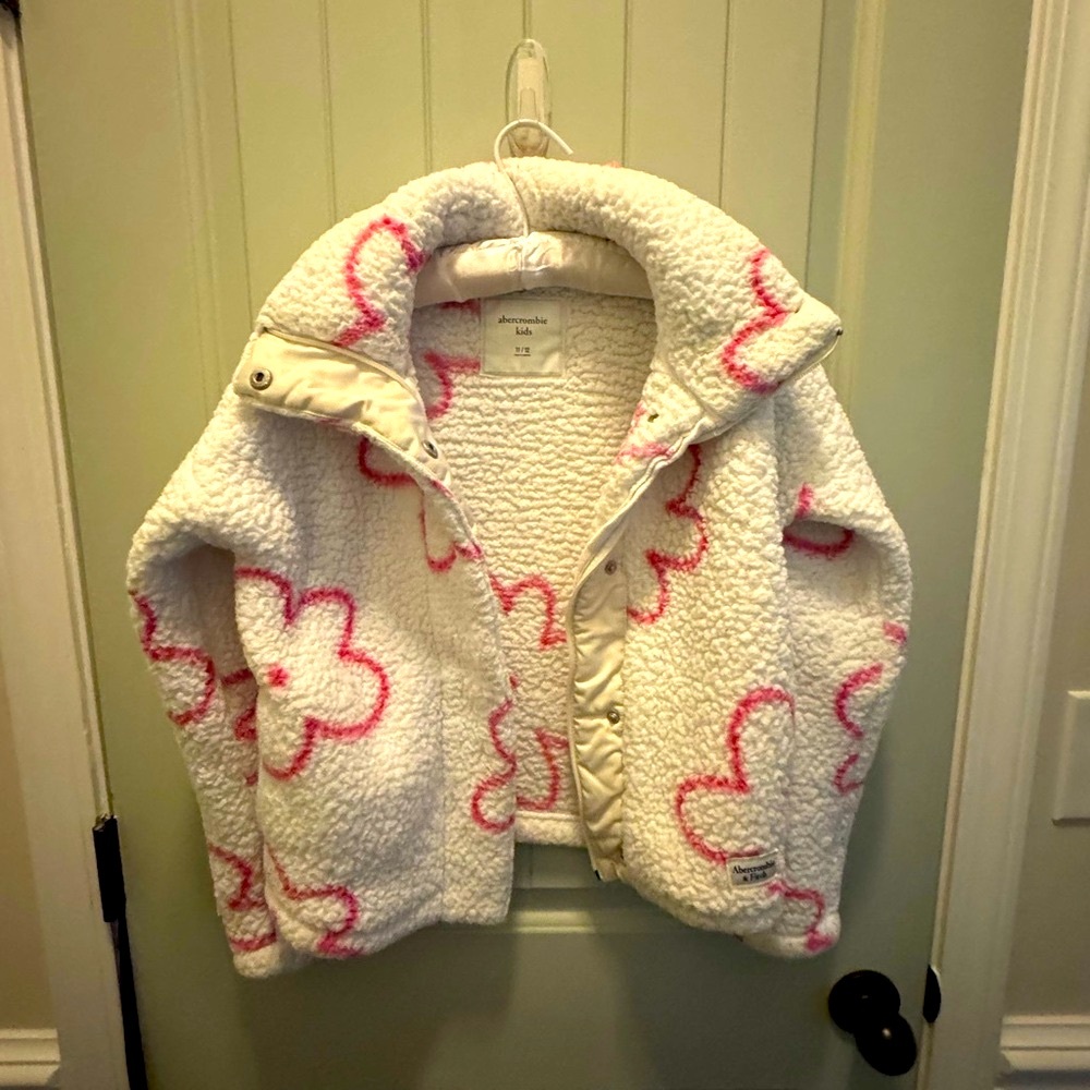 Abercrombie Kids White Sherpa Jacket